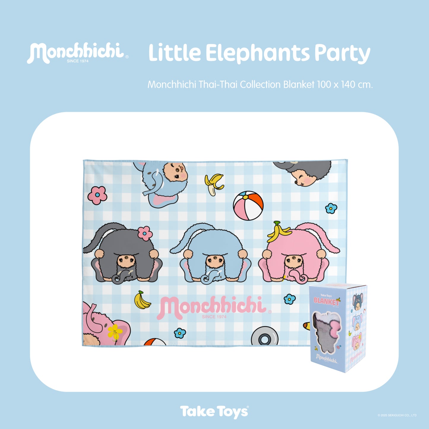 Monchhichi Thai-Thai Collection (Blanket) 泰國限定毛毯 [ 2 types]