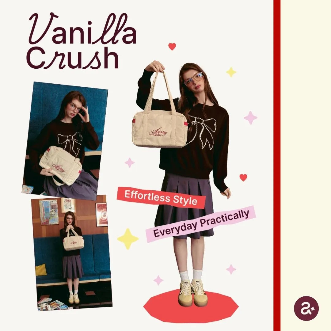 After School Big Tote Bag 大容量奶油色手袋  [ 4 colors ]