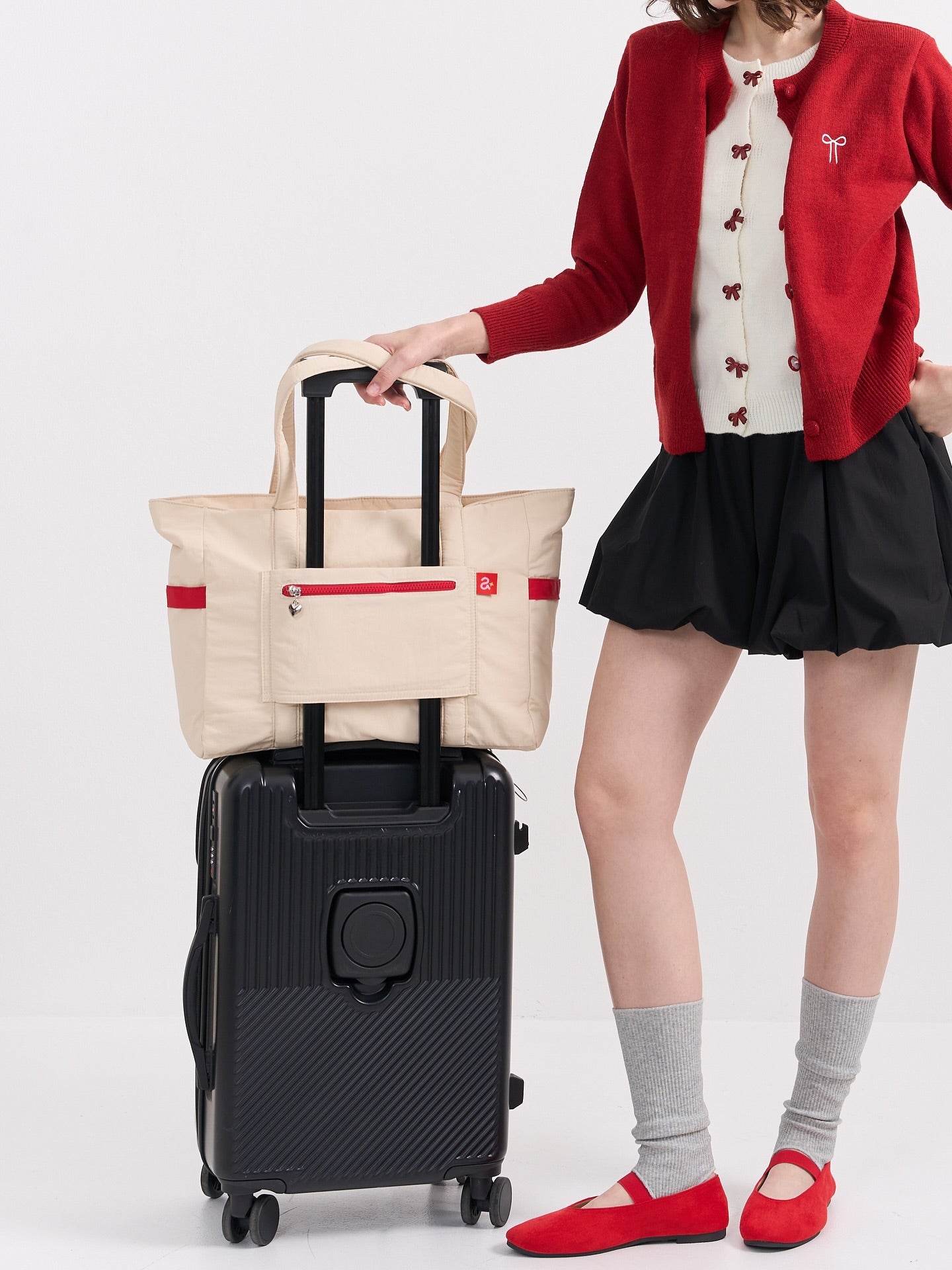 After School Big Tote Bag 大容量奶油色手袋  [ 4 colors ]