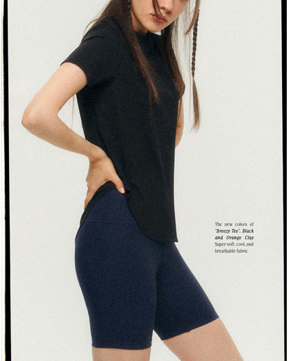 The Flos Club - 顯瘦遮臀彈力T恤Tee