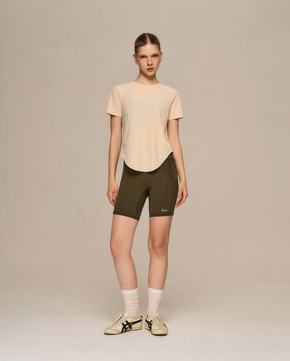 The Flos Club - 顯瘦遮臀彈力T恤Tee