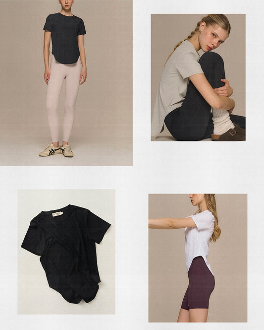 The Flos Club - 顯瘦遮臀彈力T恤Tee