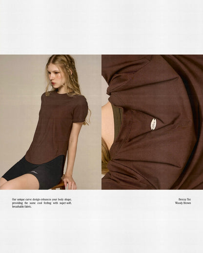 The Flos Club - 顯瘦遮臀彈力T恤Tee